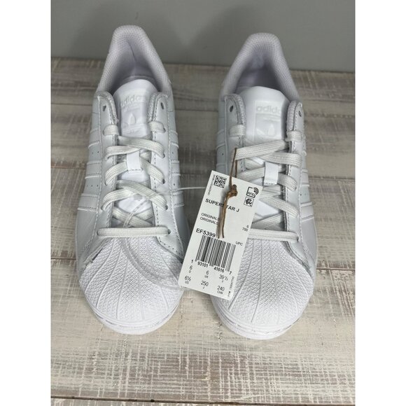 Adidas Superstar White Leather Unixes Sneaker Unixes Size 6.5 Women's 8 - Picture 3 of 15